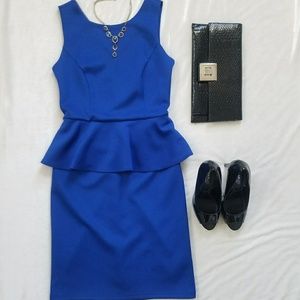 Cobalt blue peplum dress